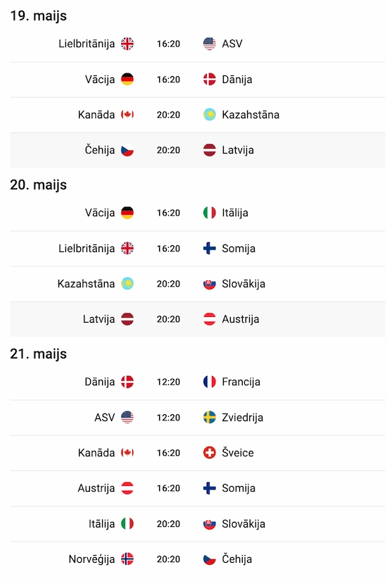 hokeja kalendārs 19.-21.maijs